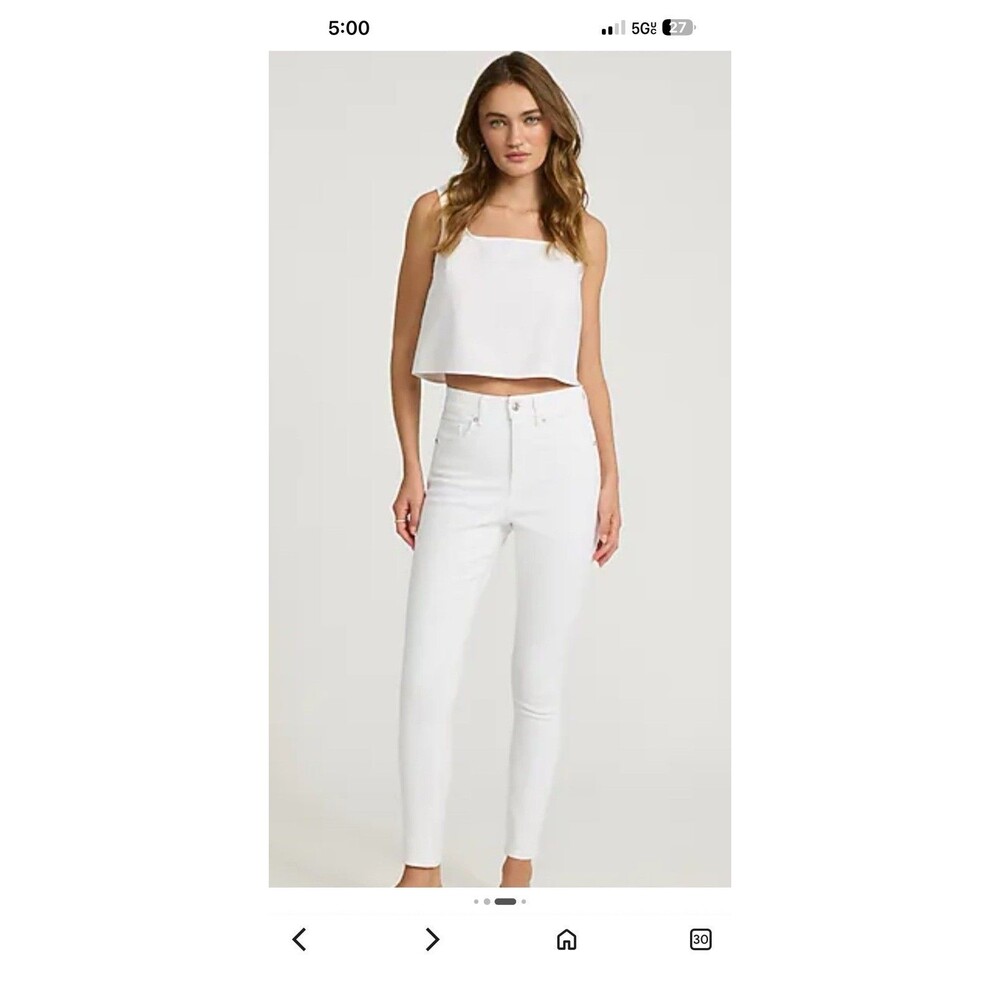 Express Skinny High Rise Jeans White. Sz 8 R Style 07199827